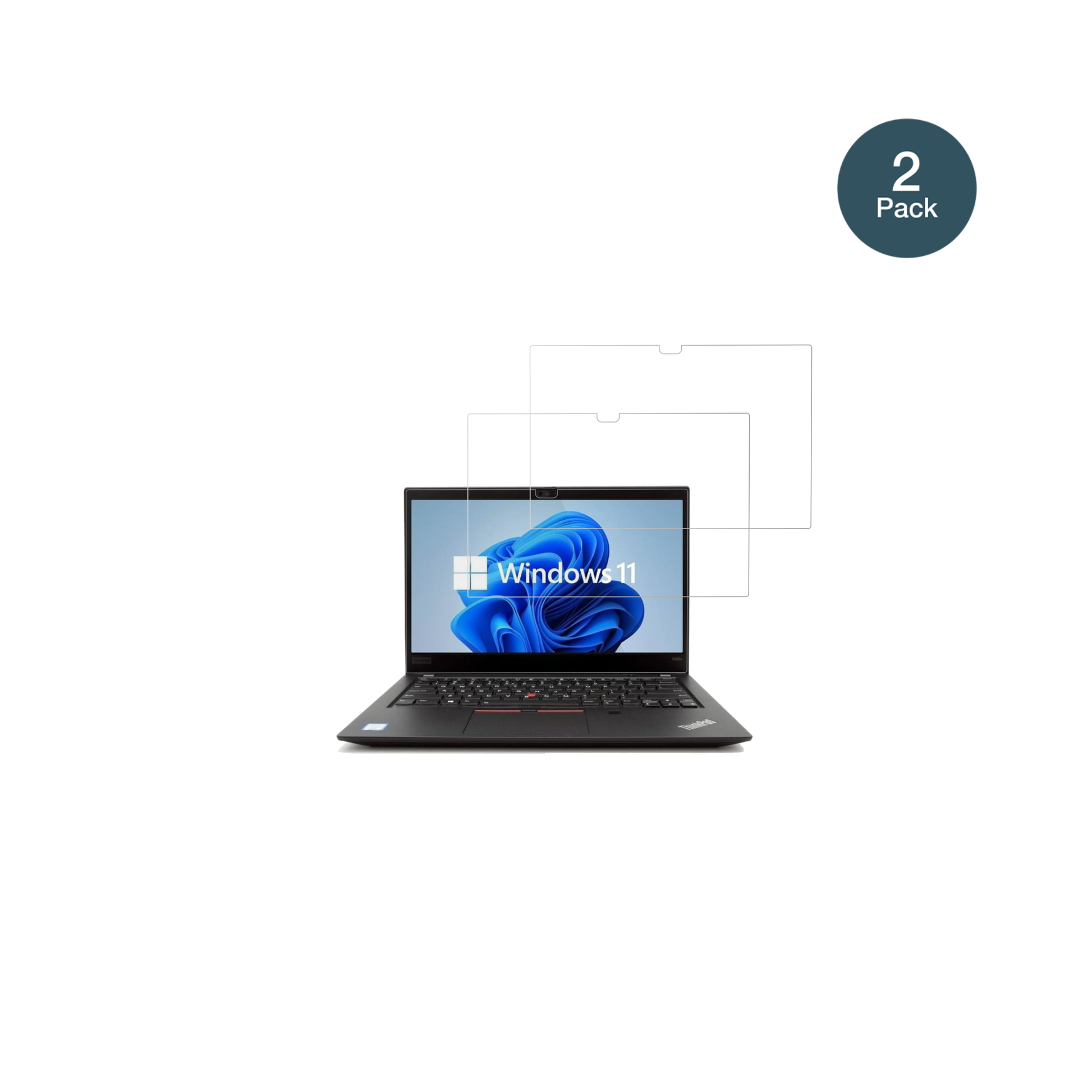 LenovoThinkPad T490s mit aufgebrachter dipos Flex Schutzfolie, glasklare Darstellung ohne Einschränkungen