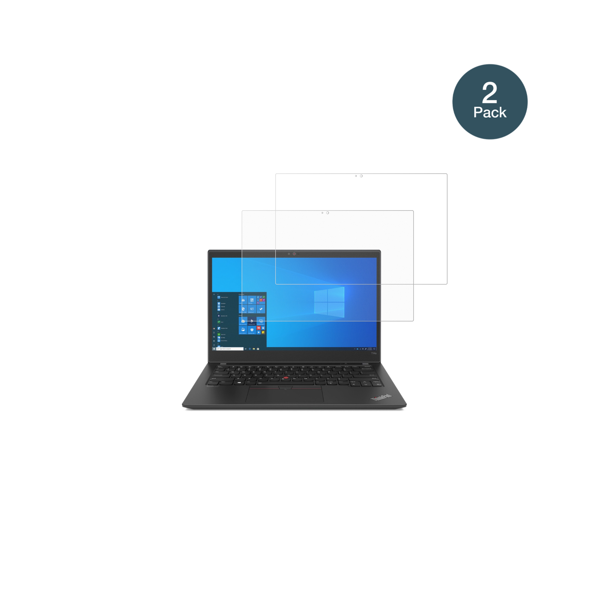 LenovoThinkPad T14s Gen 2 mit aufgebrachter dipos Panzerfolie, die lästige Fingerabdrücke minimiert