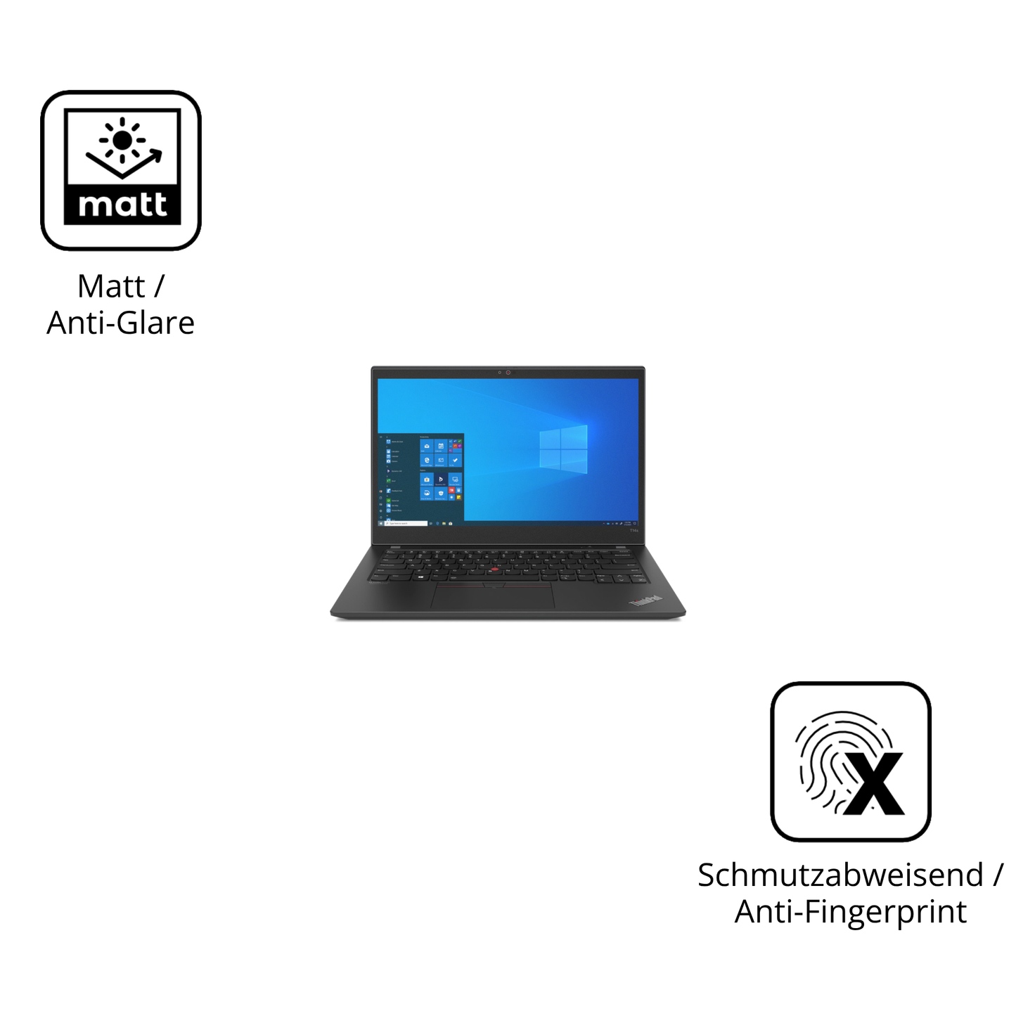 9H Hartbeschichtete, flexible Folie passend zugeschnitten für Lenovo ThinkPad T14s Gen 2