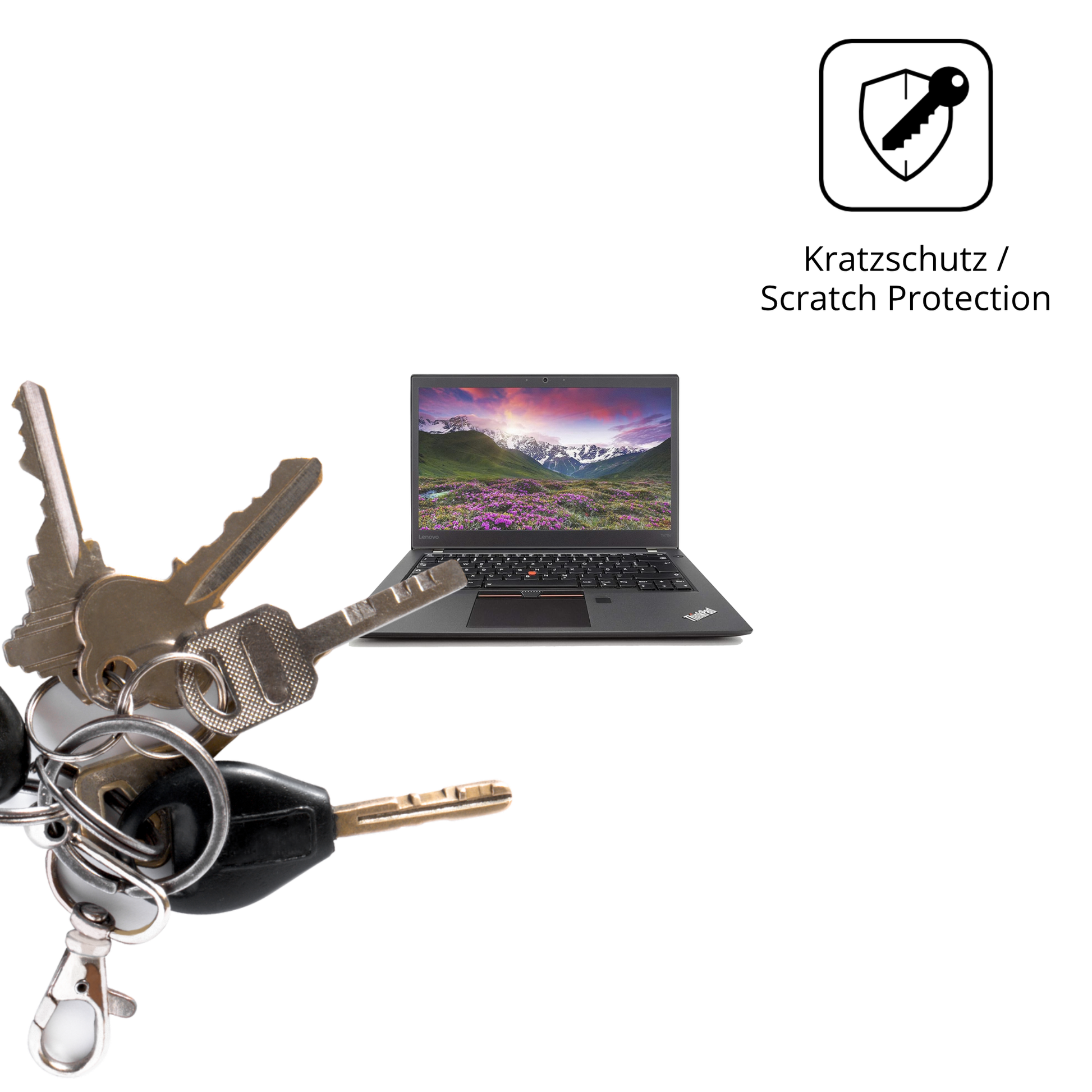 Schutz gegen Kratzer auf dem Lenovo Thinkpad T470s Glas durch Schlüssel oder Ähnliches