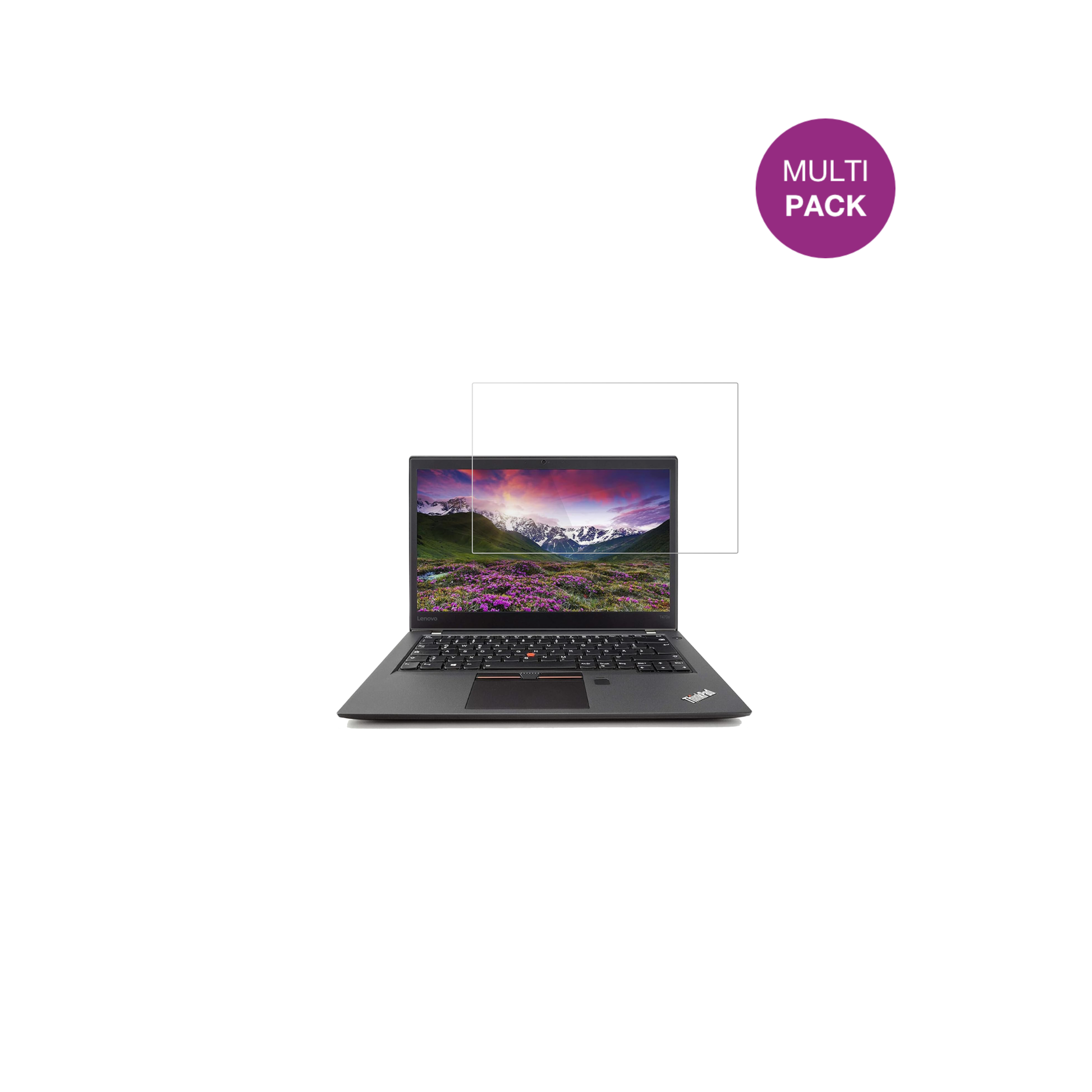 LenovoThinkpad T470s mit aufgebrachter dipos Displayschutzfolie, glasklare Darstellung ohne Einschränkungen