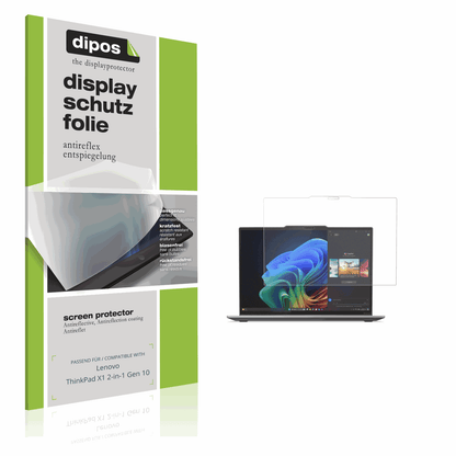 Matte Displayschutzfolie von dipos passend für Lenovo ThinkPad X1 2-in-1 Gen 10, präziser Zuschnitt und blasenfrei montiert