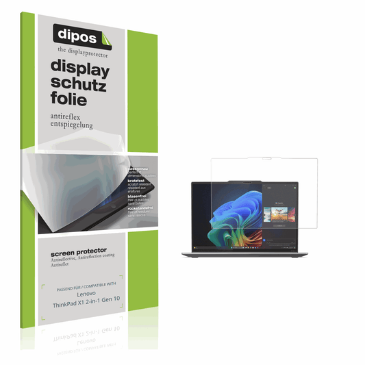 Matte Displayschutzfolie von dipos passend für Lenovo ThinkPad X1 2-in-1 Gen 10, präziser Zuschnitt und blasenfrei montiert