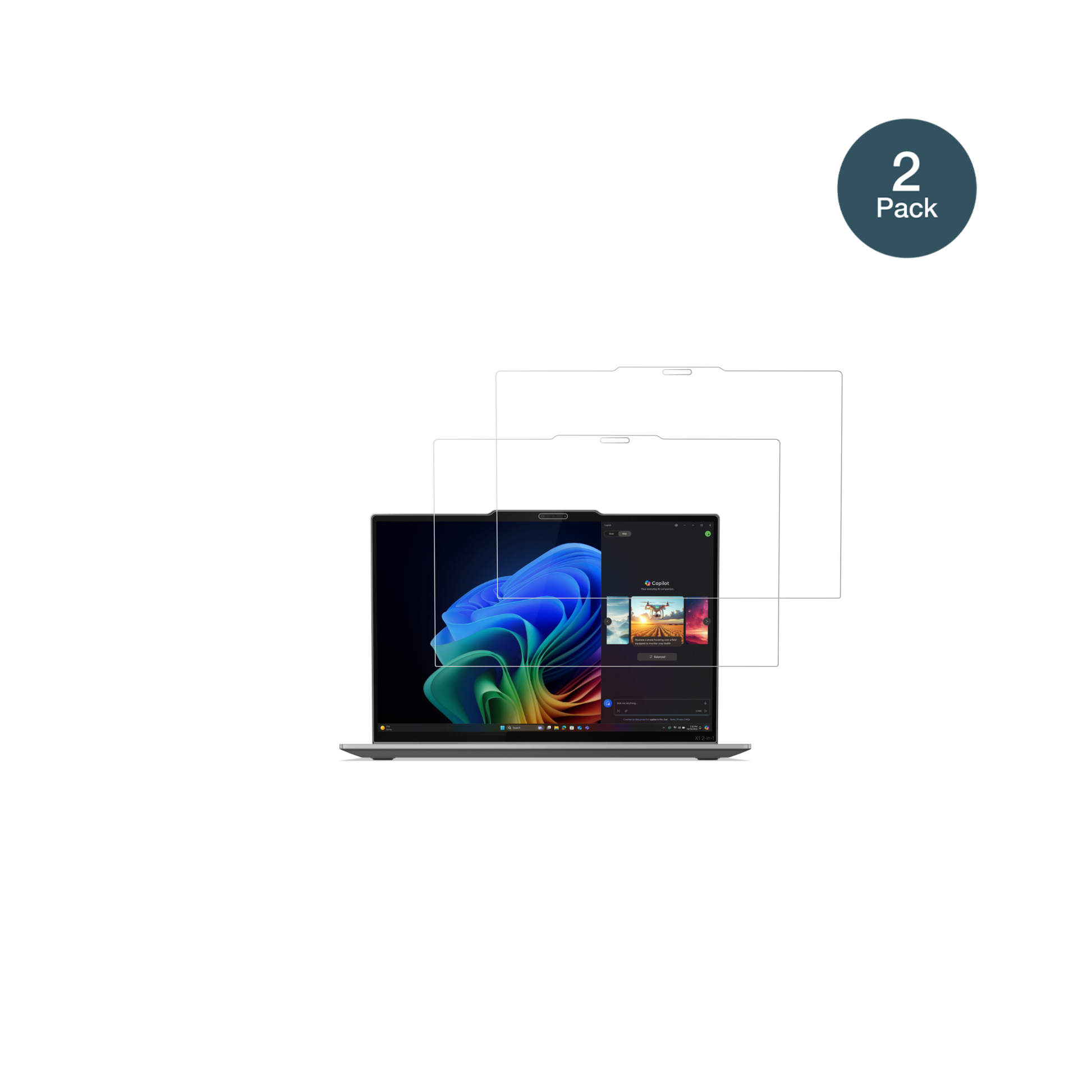 LenovoThinkPad X1 2-in-1 Gen 10 mit aufgebrachter dipos Flex Schutzfolie, glasklare Darstellung ohne Einschränkungen
