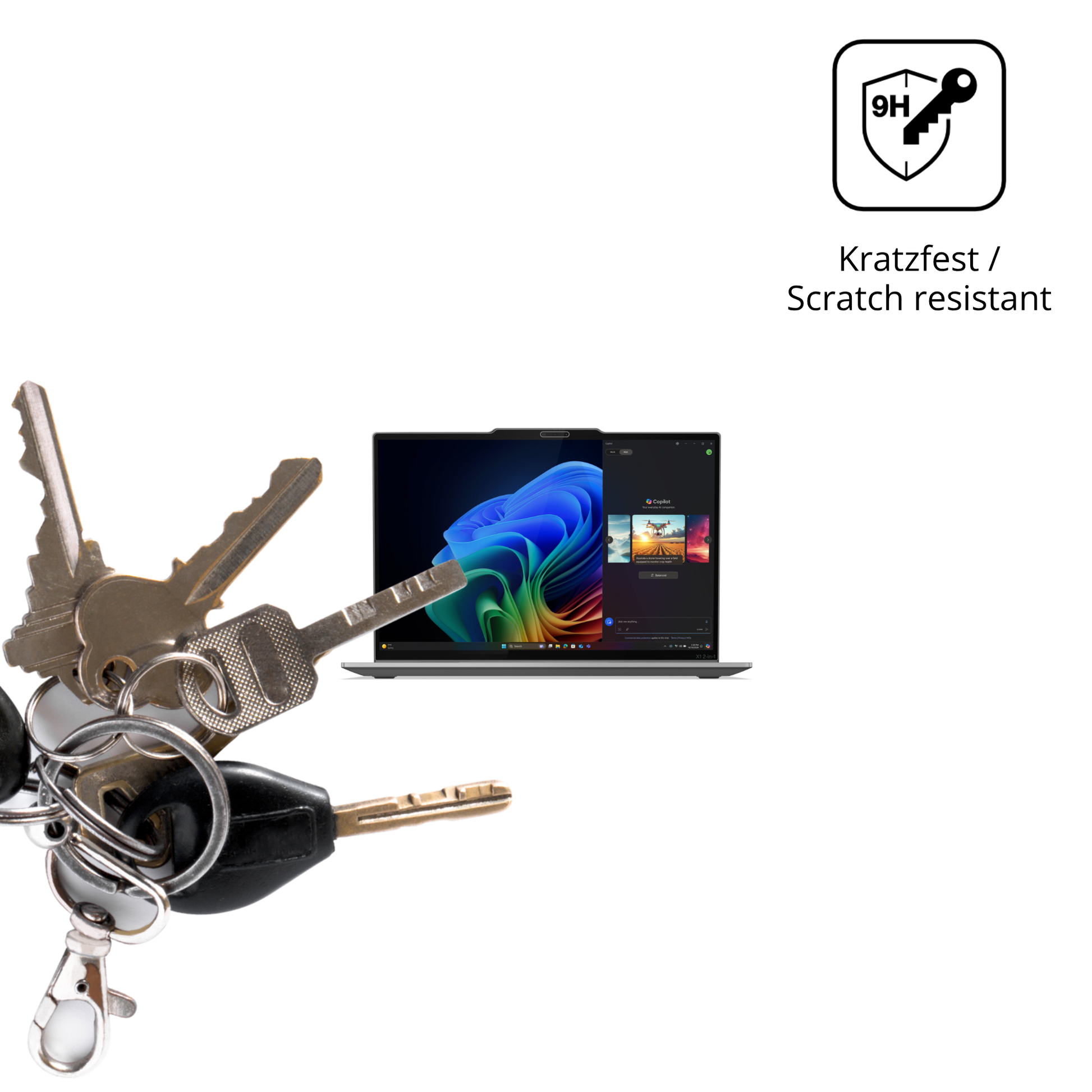 dipos Displayschutz für Lenovo ThinkPad X1 2-in-1 Gen 10, transparente Oberfläche, perfekte Passform auch für die Rundungen