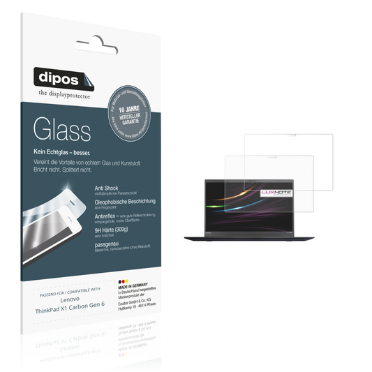 Matte Displayschutzfolie von dipos passend für Lenovo ThinkPad X1 Carbon Gen 6, 9H kratzfest und blasenfrei montiert