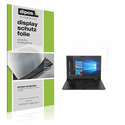 Matte Displayschutzfolie von dipos passend für Lenovo ThinkPad X1 Yoga Gen 3, präziser Zuschnitt und blasenfrei montiert