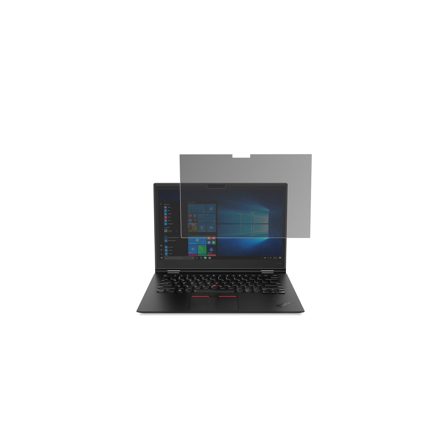 LenovoThinkPad X1 Yoga Gen 3 mit aufgebrachtem dipos Displayschutz, der seitliche Einblicke blockiert