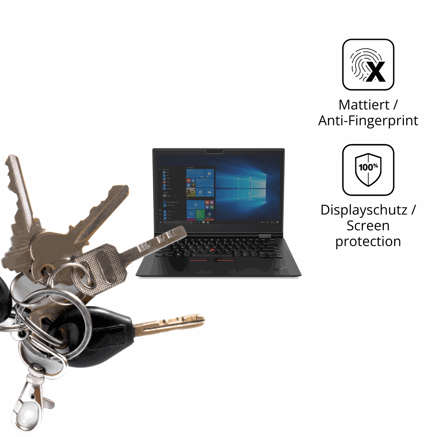 dipos Displayschutz für Lenovo ThinkPad X1 Yoga Gen 3, mattierte Oberfläche, Blickschutzfilter und perfekter Passform