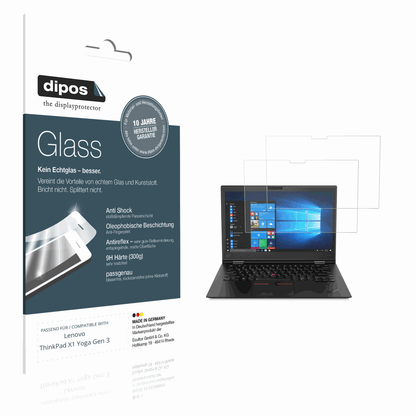 Matte Displayschutzfolie von dipos passend für Lenovo ThinkPad X1 Yoga Gen 3, 9H kratzfest und blasenfrei montiert