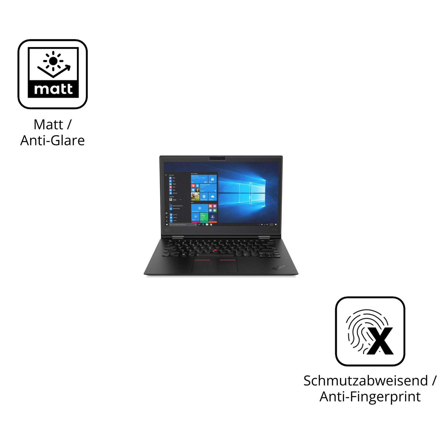 9H Hartbeschichtete, flexible Folie passend zugeschnitten für Lenovo ThinkPad X1 Yoga Gen 3