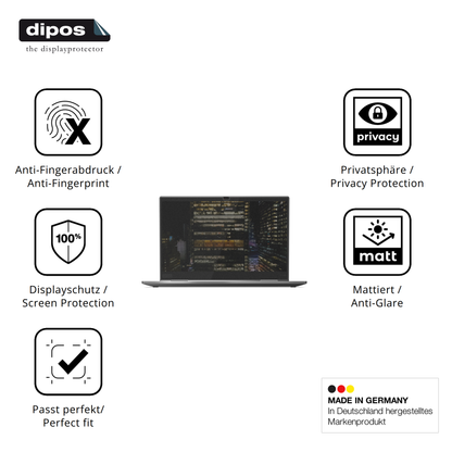 Privatsphäre-Schutz durch Sichtschutz-Folie passend zugeschnitten für Lenovo ThinkPad X1 Yoga Gen 5