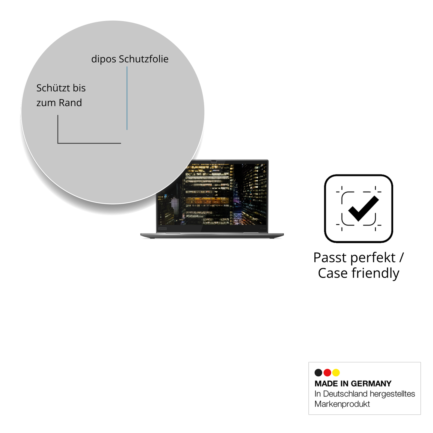 Besonders flexibler Displayschutz mit Anti-Shock-Schicht im Materialmix