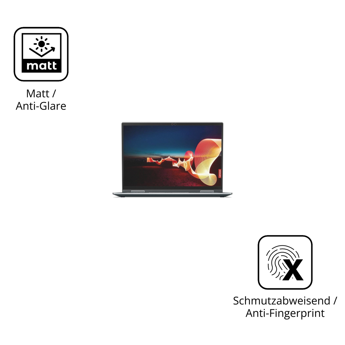 Dünne und entspiegelnde Folie passend zugeschnitten für Lenovo ThinkPad X1 Yoga Gen 6