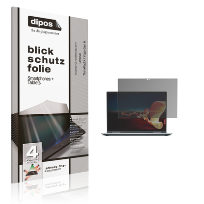 Blickschutzfolie von dipos passend für Lenovo ThinkPad X1 Yoga Gen 6, präziser Zuschnitt und blasenfrei montiert