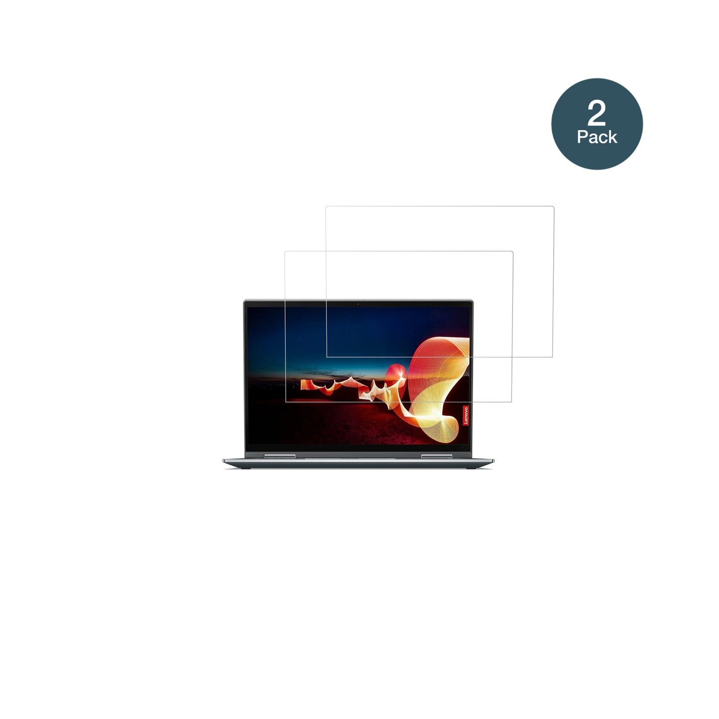 LenovoThinkPad X1 Yoga Gen 6 mit aufgebrachter dipos Flex Schutzfolie, glasklare Darstellung ohne Einschränkungen