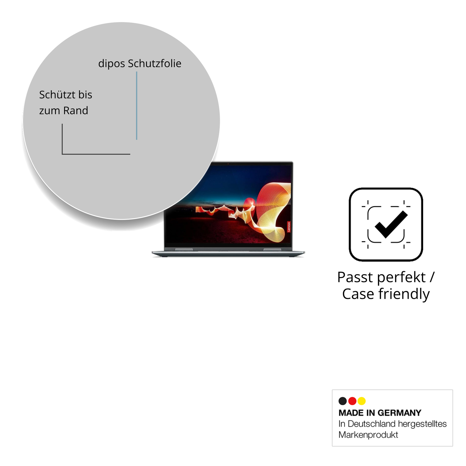 Besonders flexibler Displayschutz mit Anti-Shock-Schicht im Materialmix