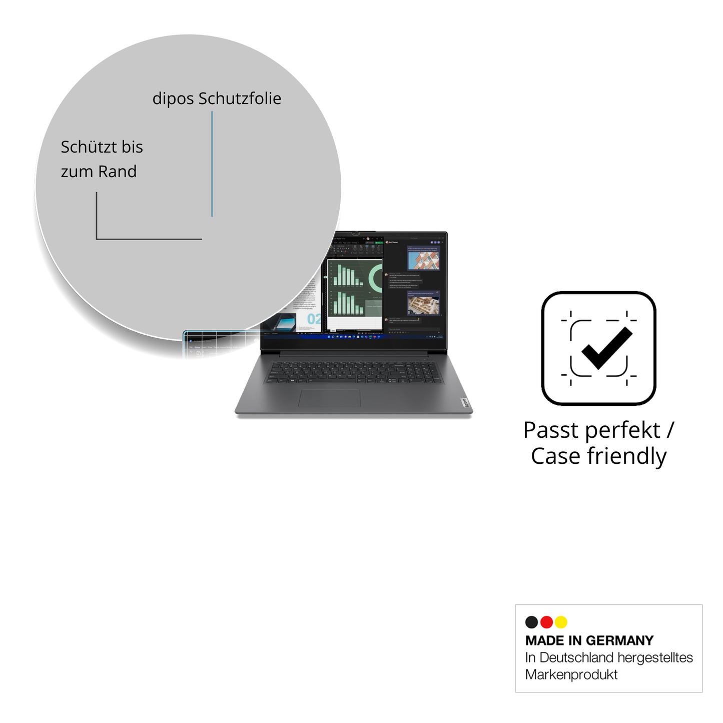 Besonders flexibler Displayschutz mit Anti-Shock-Schicht im Materialmix