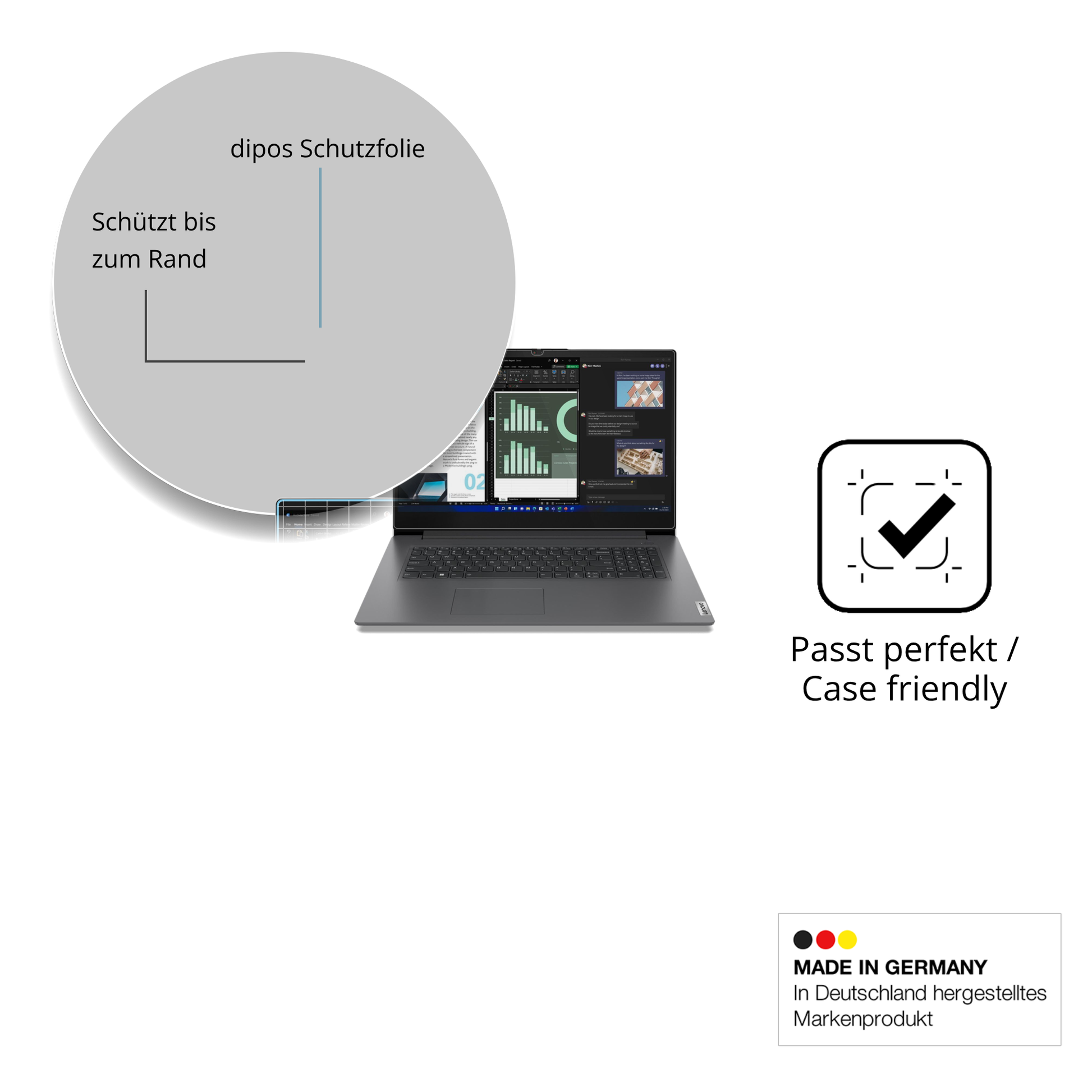 Besonders flexibler Displayschutz mit Anti-Shock-Schicht im Materialmix