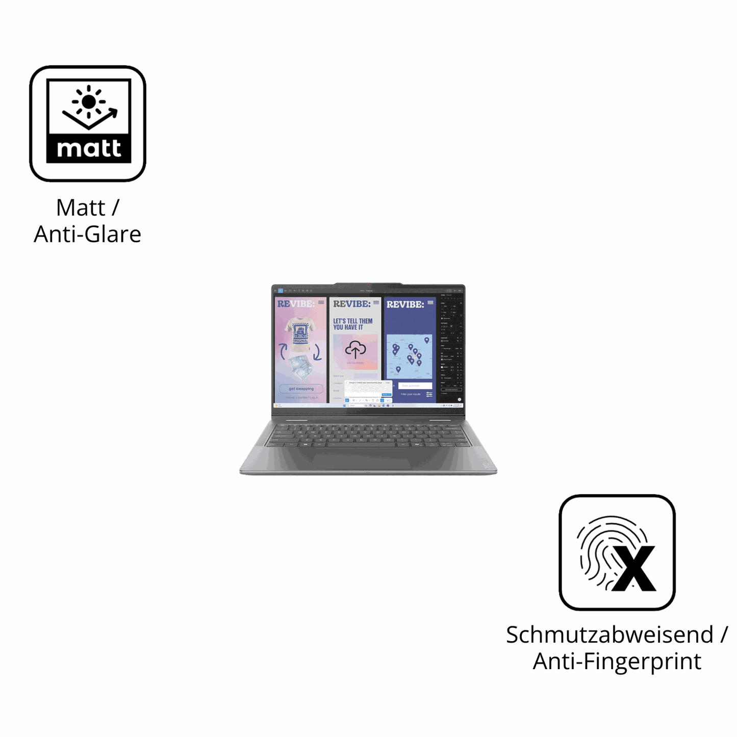 9H Hartbeschichtete, flexible Folie passend zugeschnitten für Lenovo Yoga 7 2in1 14ILL10