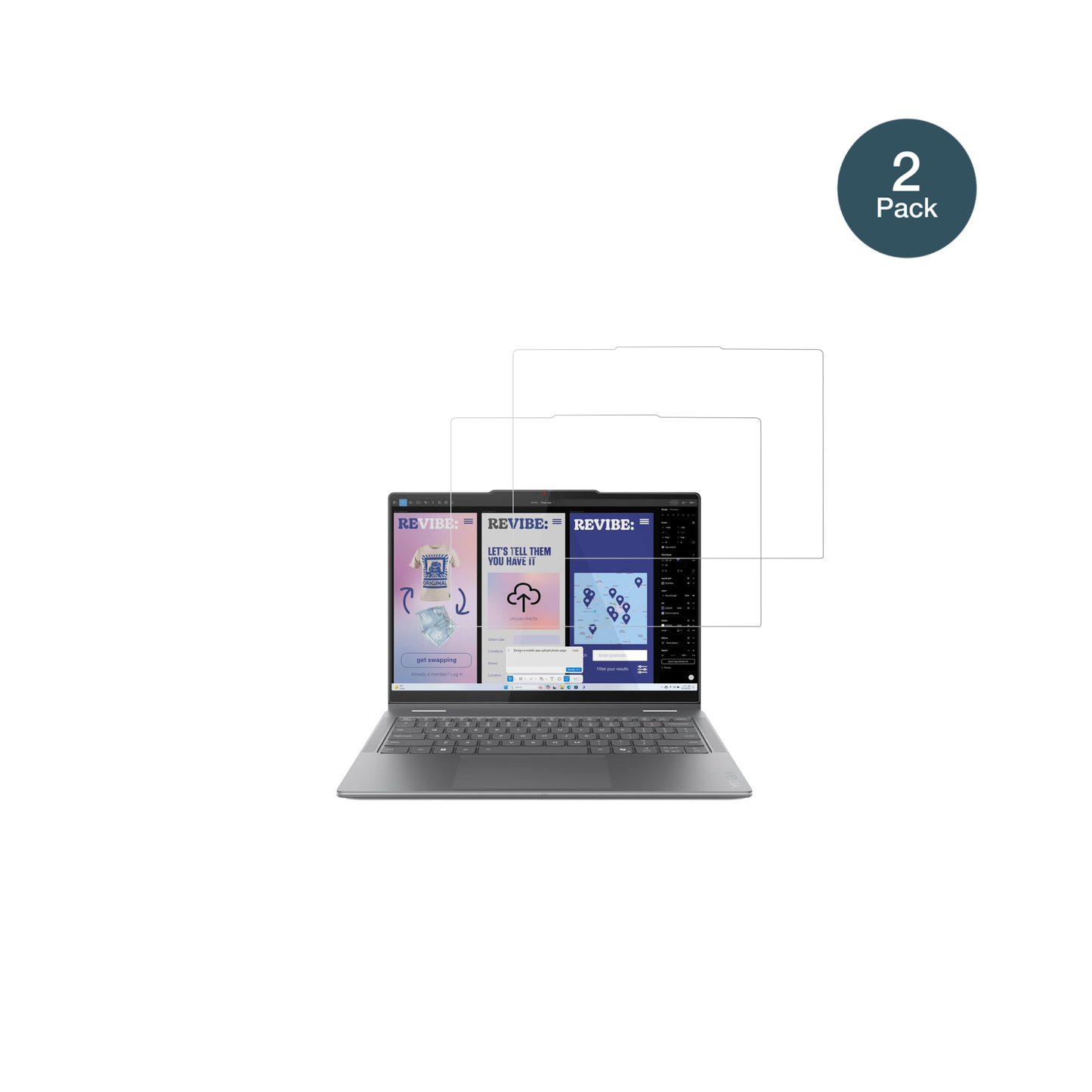 LenovoYoga 7 2in1 14ILL10 mit aufgebrachter dipos Flex Schutzfolie, glasklare Darstellung ohne Einschränkungen