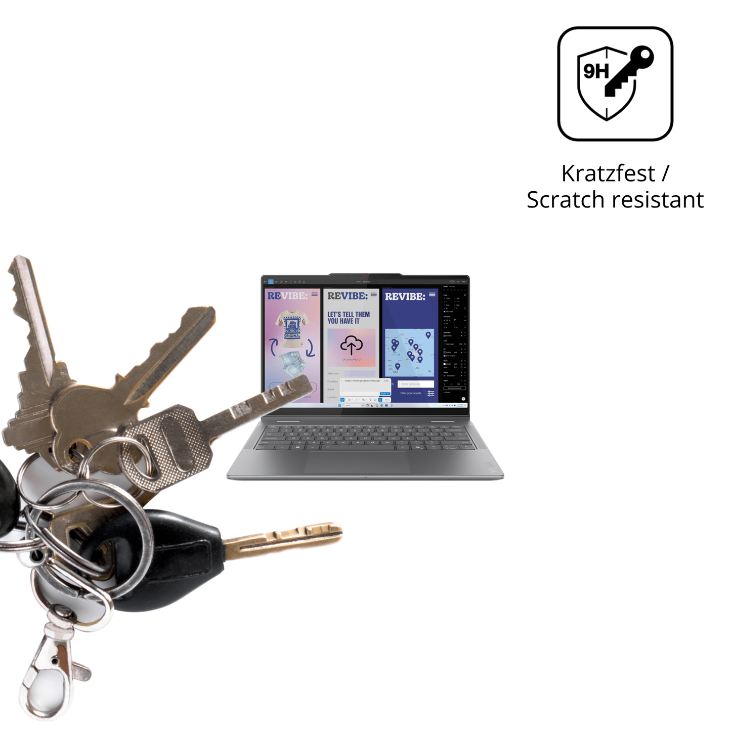 dipos Displayschutz für Lenovo Yoga 7 2in1 14ILL10, transparente Oberfläche, perfekte Passform auch für die Rundungen