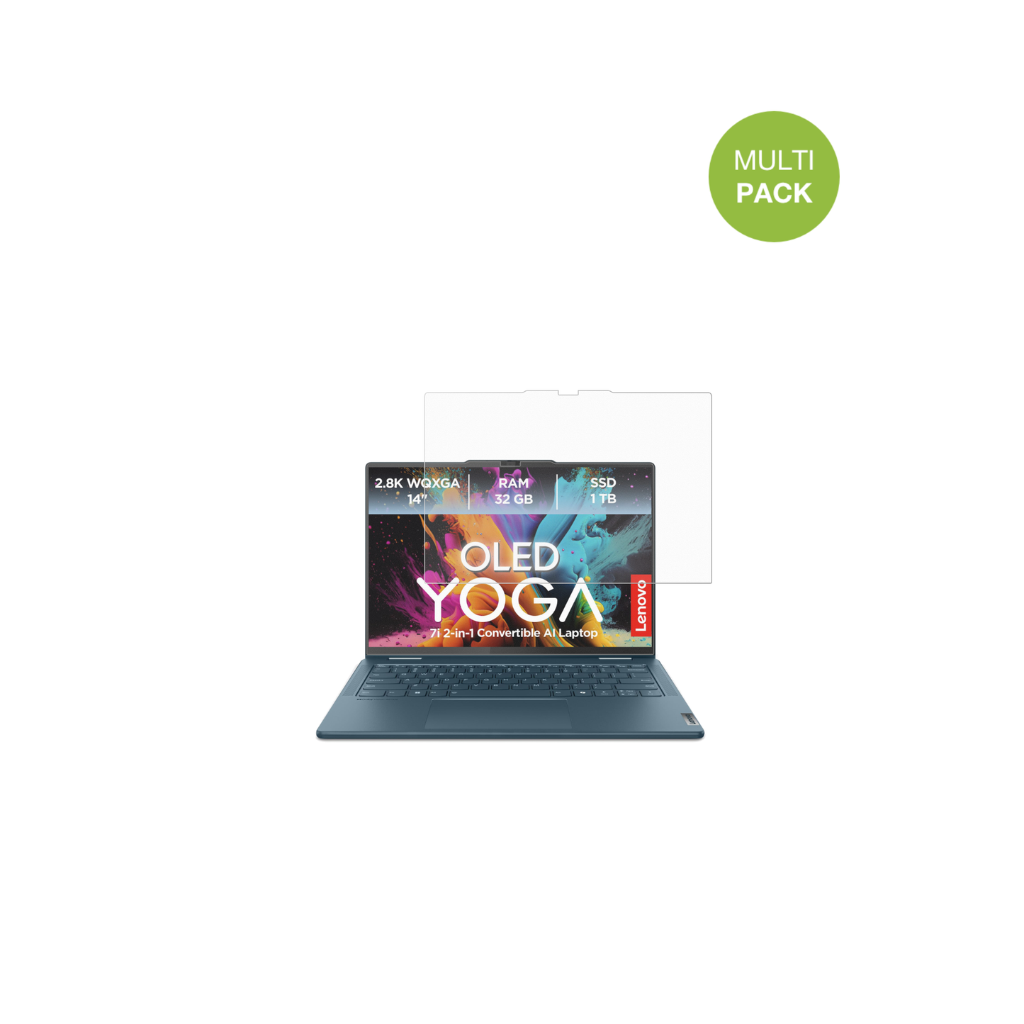 LenovoYoga 7i 2-in-1 Gen10 14 Zoll mit aufgebrachter dipos Displayschutzfolie, die lästige Fingerabdrücke minimiert