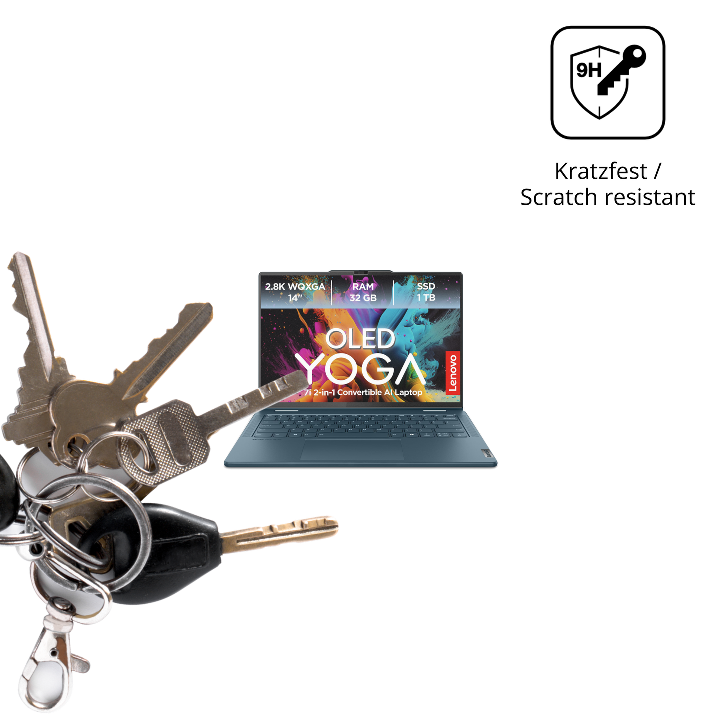 dipos Displayschutz für Lenovo Yoga 7i 2-in-1 Gen10 14 Zoll, mattierte Oberfläche, robuste Festigkeit und perfekte Passform