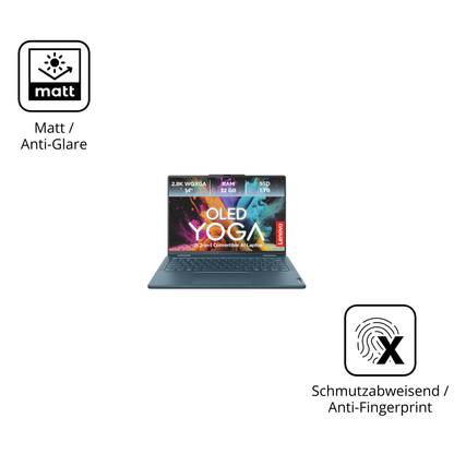 9H Hartbeschichtete, flexible Folie passend zugeschnitten für Lenovo Yoga 7i 2-in-1 Gen10 14 Zoll