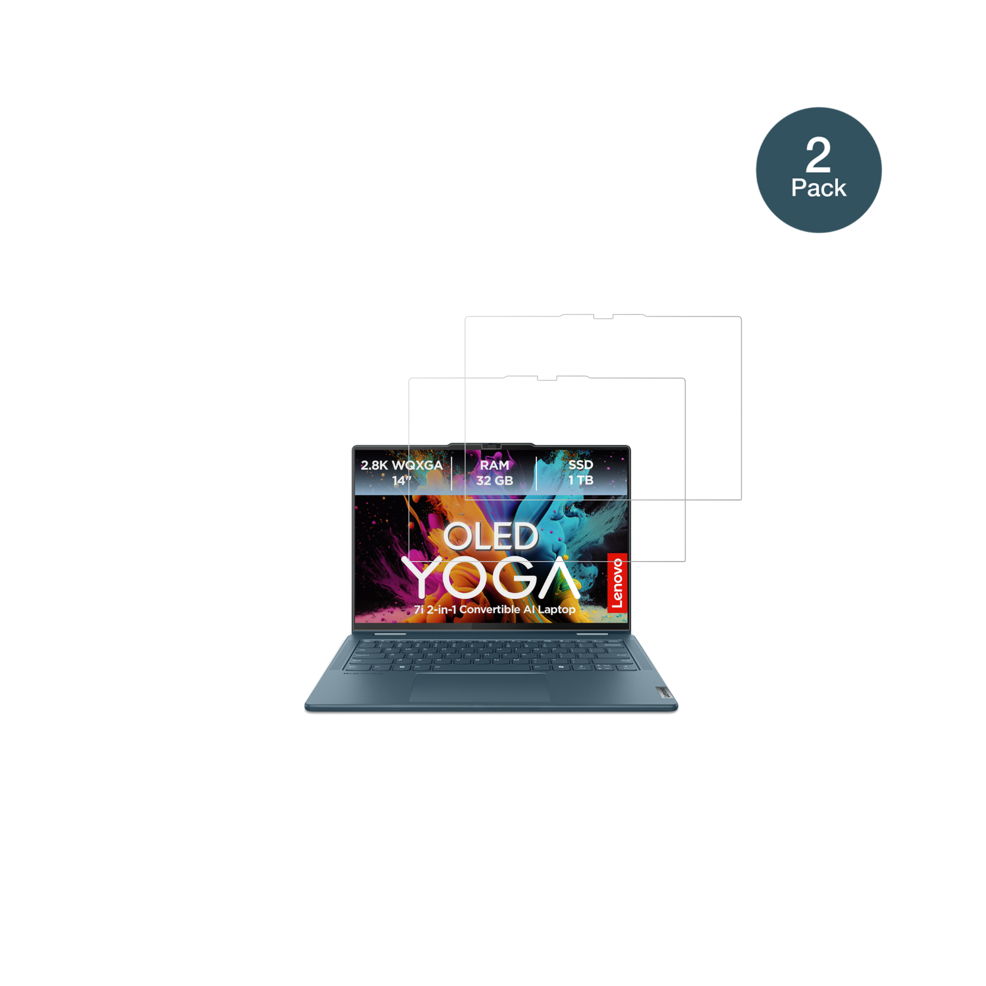 LenovoYoga 7i 2-in-1 Gen10 14 Zoll mit aufgebrachter dipos Flex Schutzfolie, glasklare Darstellung ohne Einschränkungen