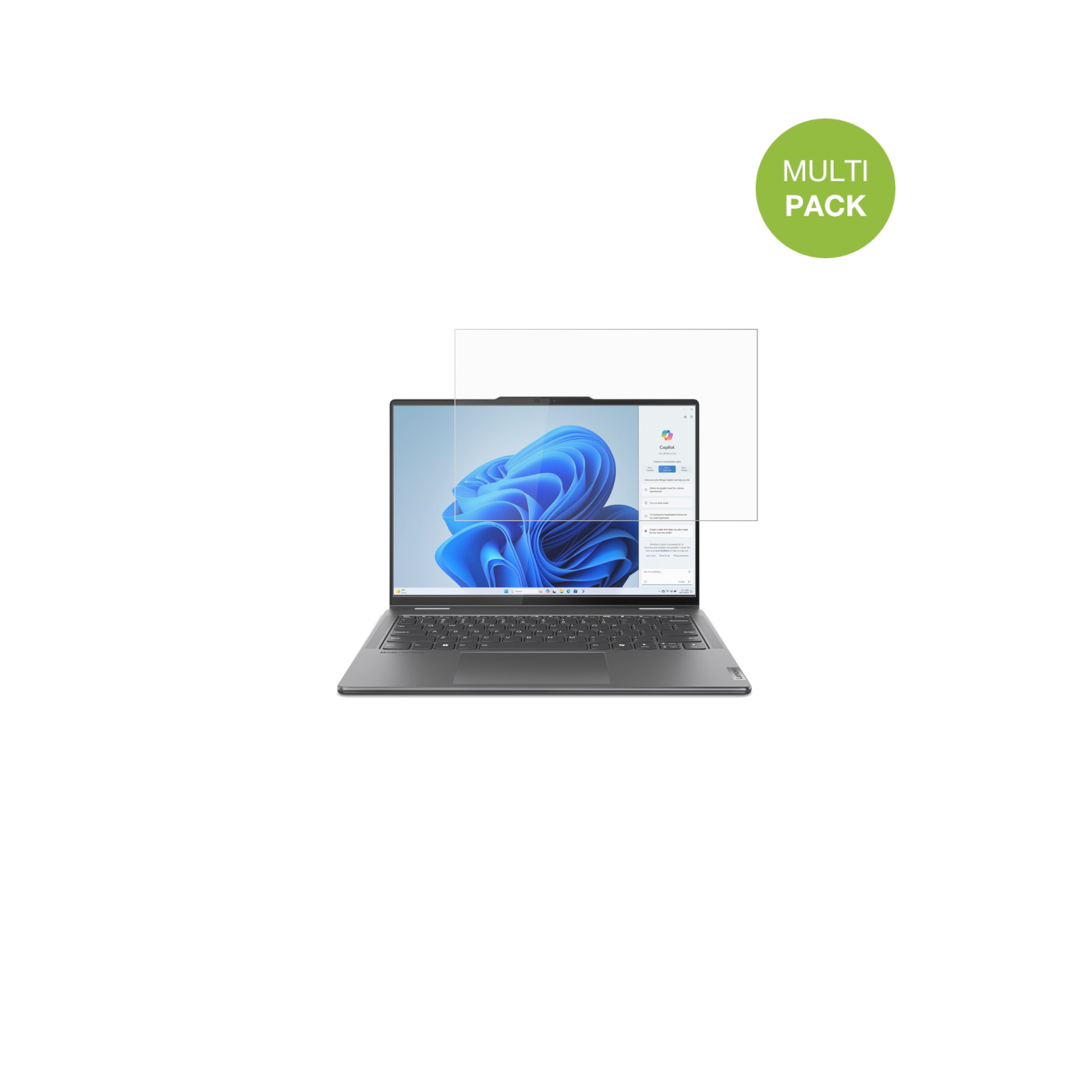 LenovoYoga 7i 2-in-1 Gen 9 83DJ00HRGE mit aufgebrachter dipos Displayschutzfolie, die lästige Fingerabdrücke minimiert