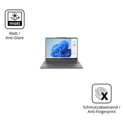 Dünne und entspiegelnde Folie passend zugeschnitten für Lenovo Yoga 7i 2-in-1 Gen 9 83DJ00HRGE