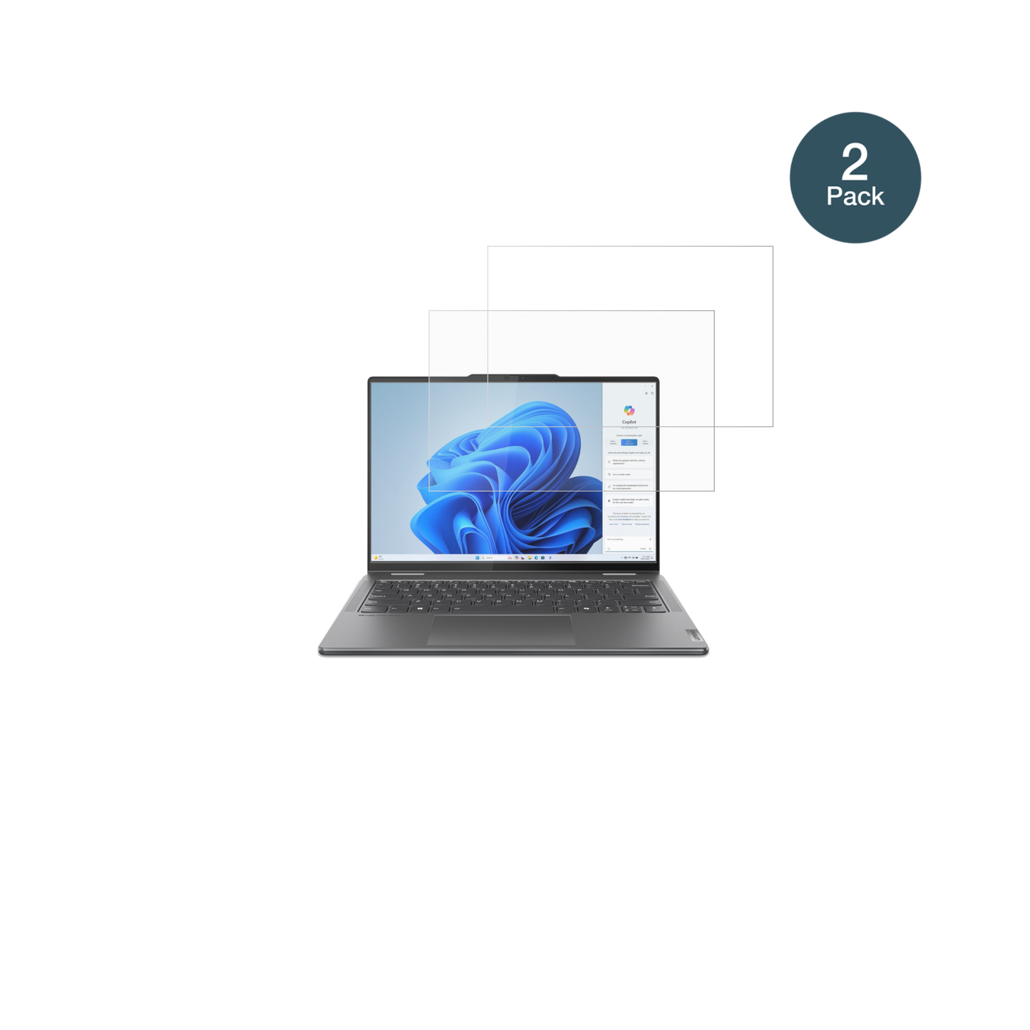 LenovoYoga 7i 2-in-1 Gen 9 83DJ00HRGE mit aufgebrachter dipos Panzerfolie, die lästige Fingerabdrücke minimiert