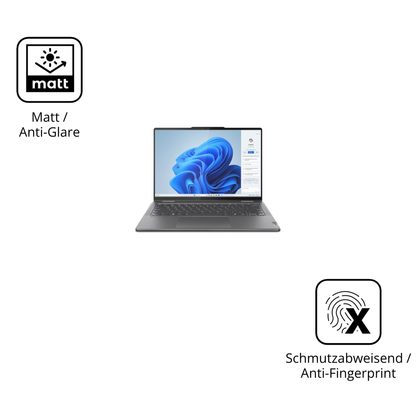 9H Hartbeschichtete, flexible Folie passend zugeschnitten für Lenovo Yoga 7i 2-in-1 Gen 9 83DJ00HRGE