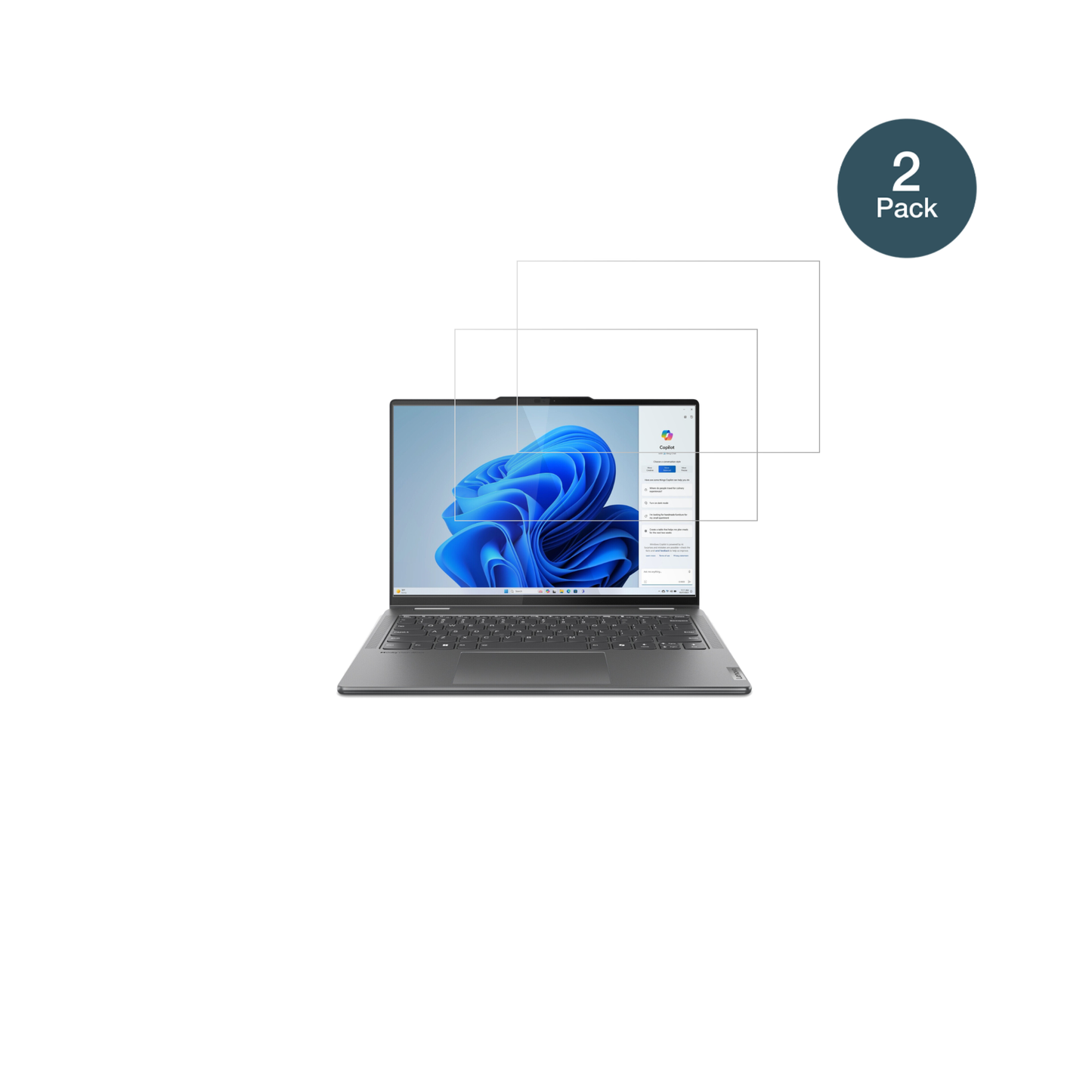 LenovoYoga 7i 2-in-1 Gen 9 83DJ00HRGE mit aufgebrachter dipos Flex Schutzfolie, glasklare Darstellung ohne Einschränkungen