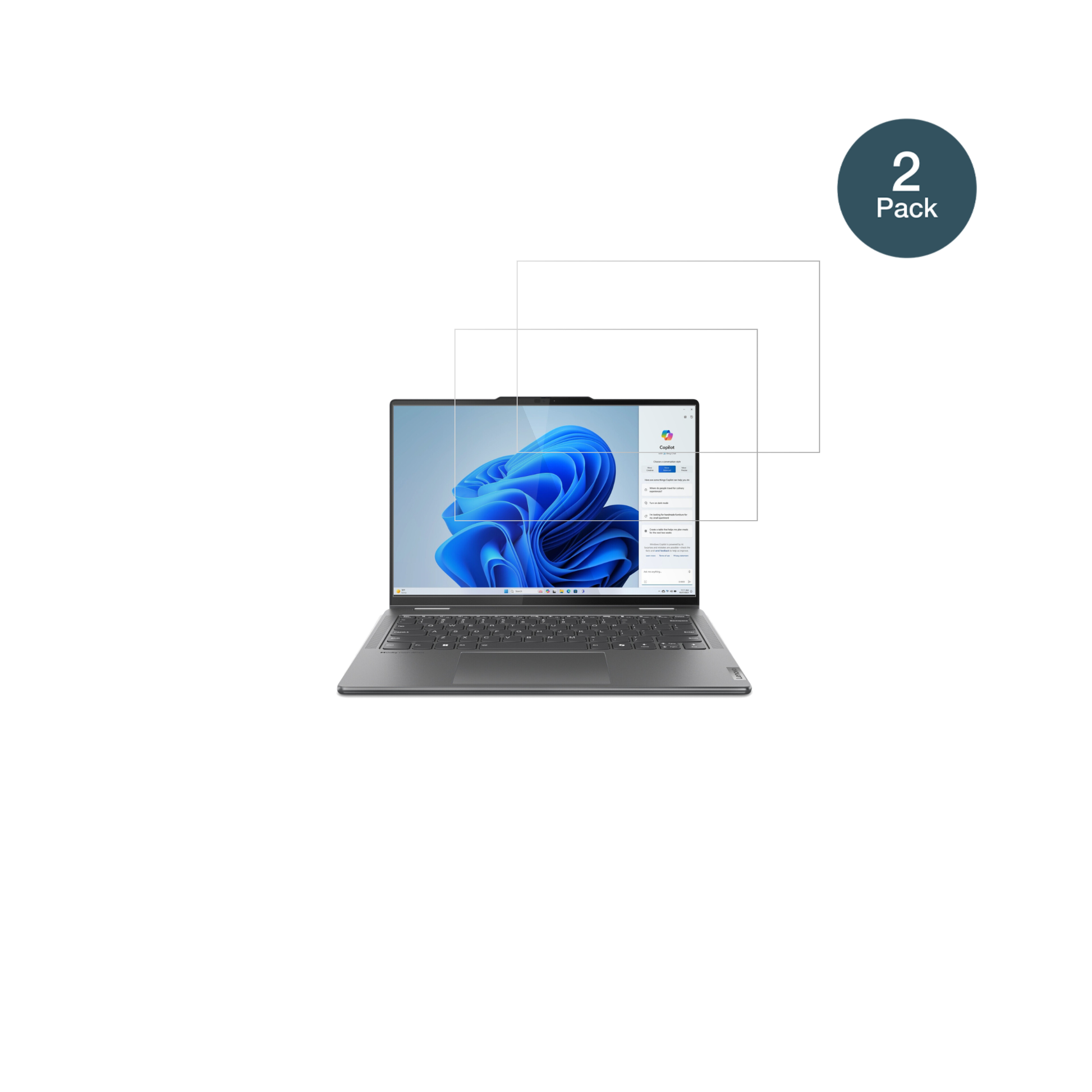 LenovoYoga 7i 2-in-1 Gen 9 83DJ00HRGE mit aufgebrachter dipos Flex Schutzfolie, glasklare Darstellung ohne Einschränkungen
