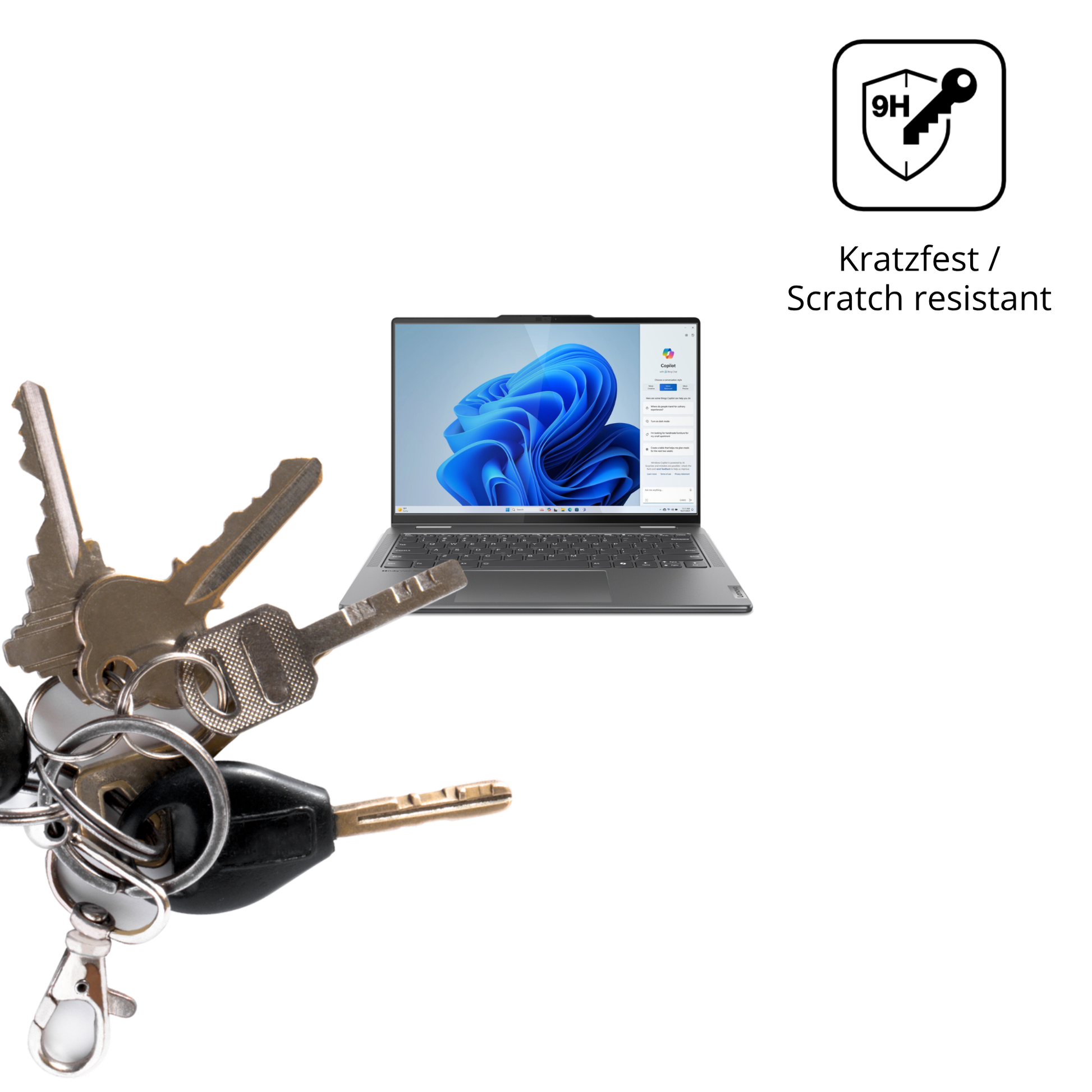 dipos Displayschutz für Lenovo Yoga 7i 2-in-1 Gen 9 83DJ00HRGE, transparente Oberfläche, perfekte Passform auch für die Rundungen