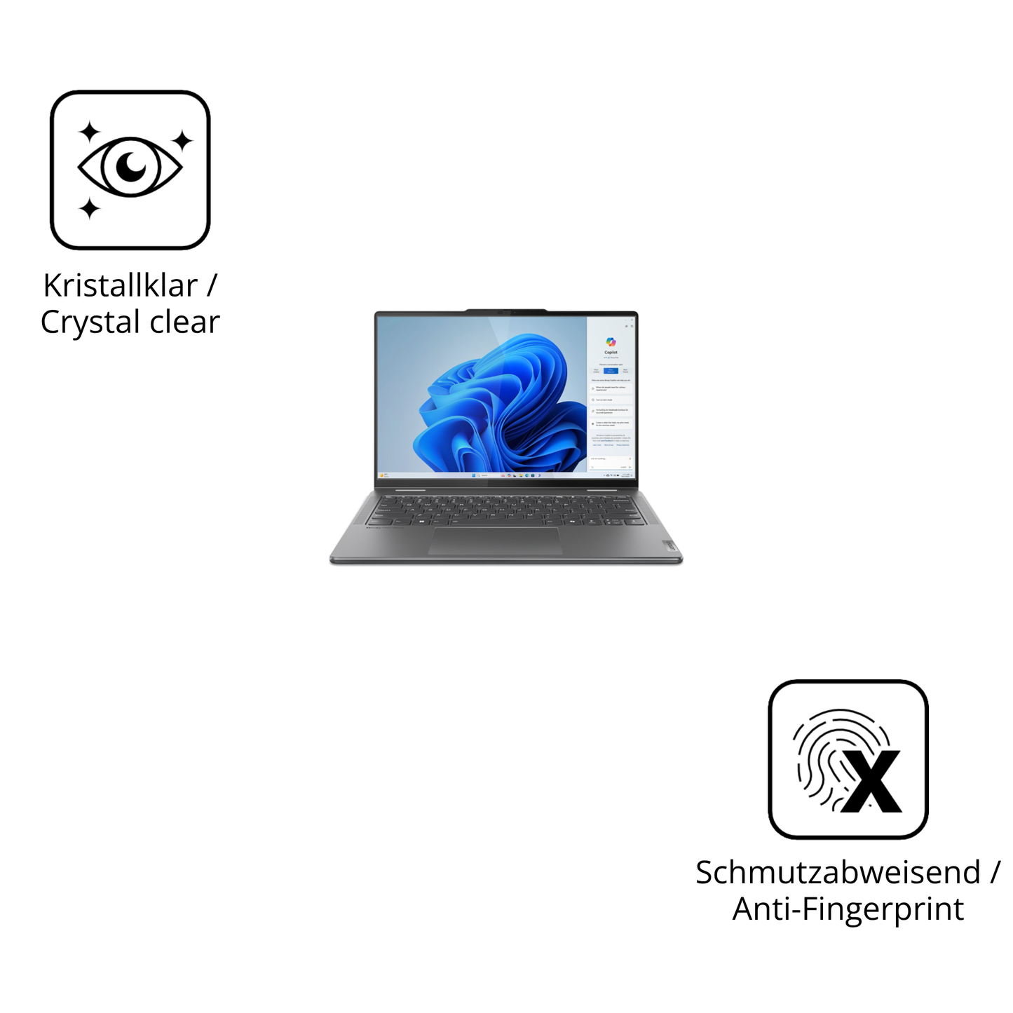 Flexible TPU-Folie passend zugeschnitten für Lenovo Yoga 7i 2-in-1 Gen 9 83DJ00HRGE, vollständige Abdeckung