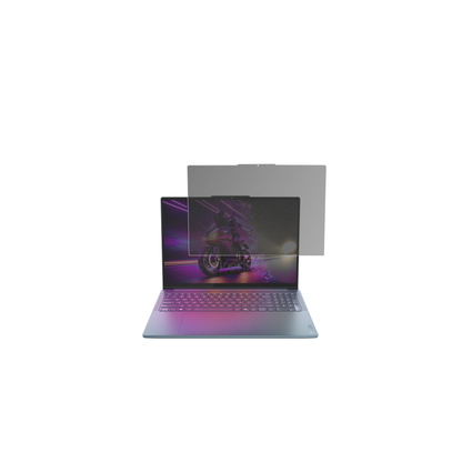 LenovoYoga Pro 9 16IAH10 Non-Touch mit aufgebrachtem dipos Displayschutz, der seitliche Einblicke blockiert