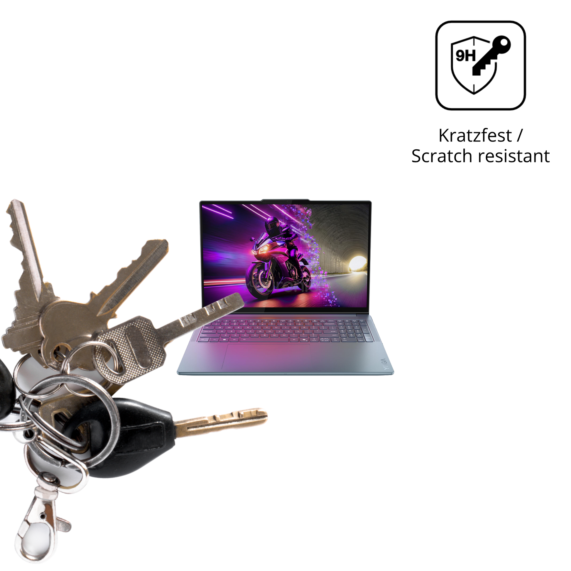 dipos Displayschutz für Lenovo Yoga Pro 9 16IAH10 Non-Touch, transparente Oberfläche, perfekte Passform auch für die Rundungen