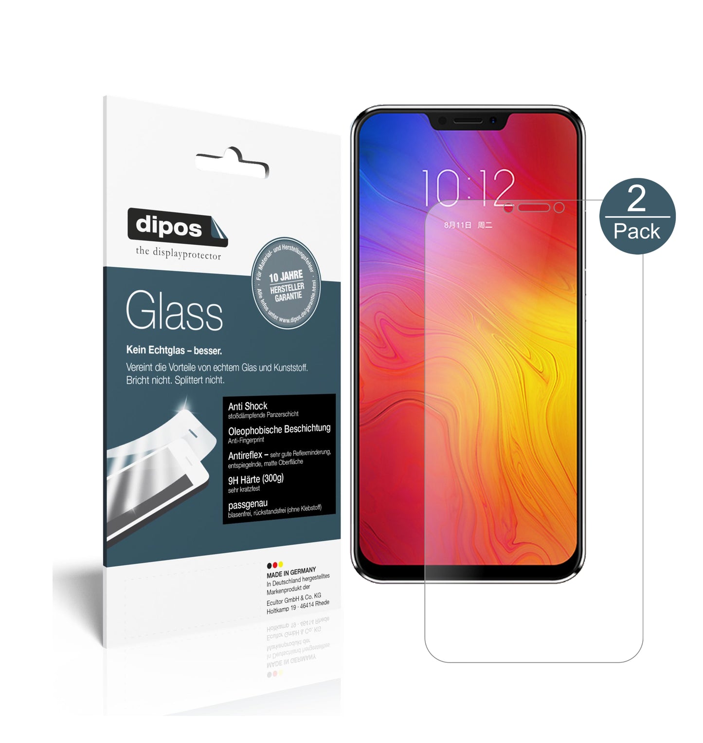 Mattes Panzerglas: Schutz vor Brüchen, Fingerabdrücken und Bildschirmblendung für Lenovo-Z5