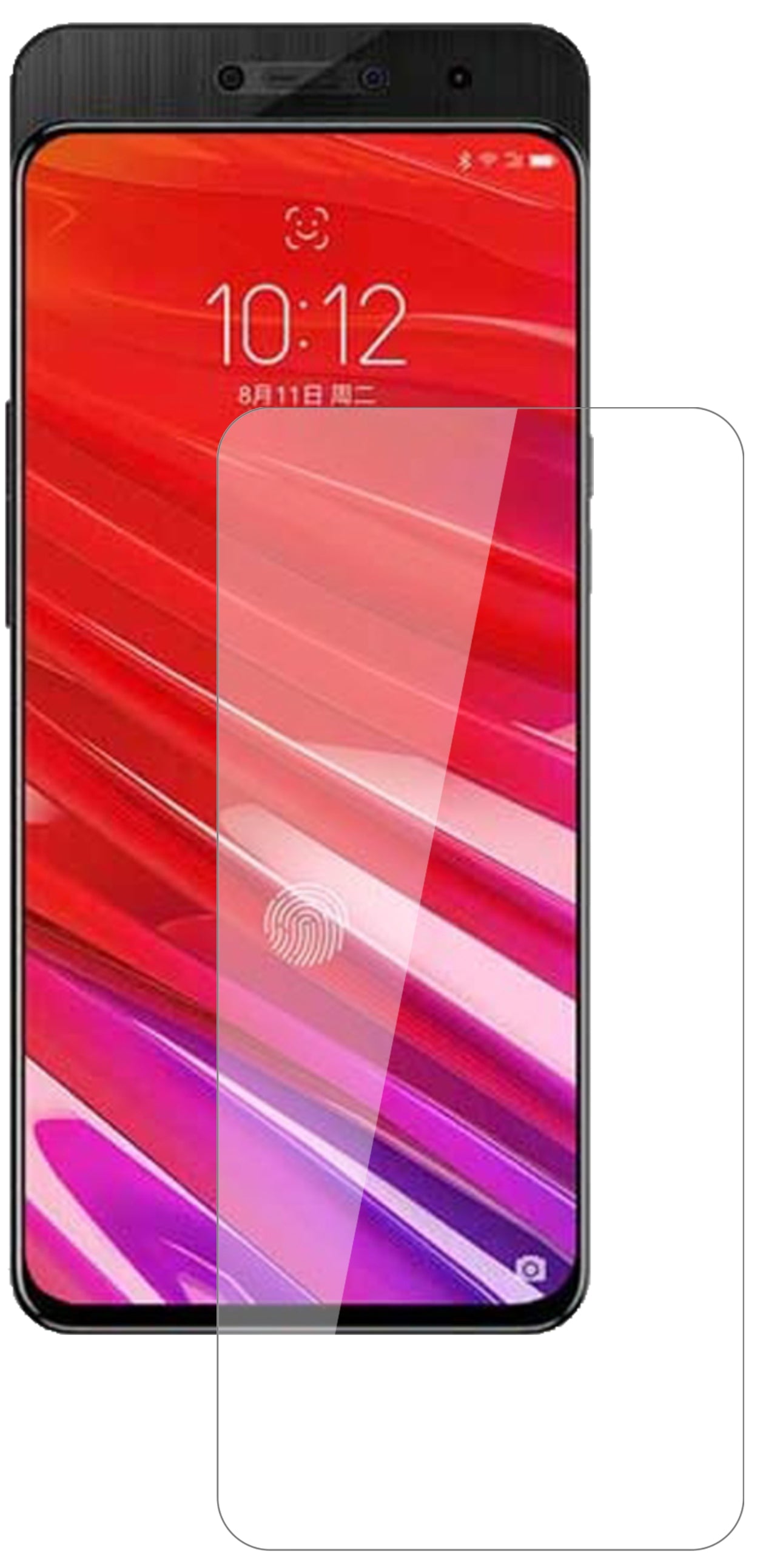 LenovoZ5 Pro mit aufgebrachter dipos Flex Schutzfolie, glasklare Darstellung ohne Einschränkungen