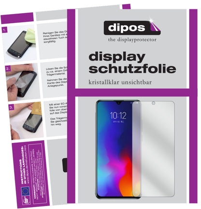 Klare Displayschutzfolie von dipos passend für Lenovo K10 note, präziser Zuschnitt und blasenfrei montiert