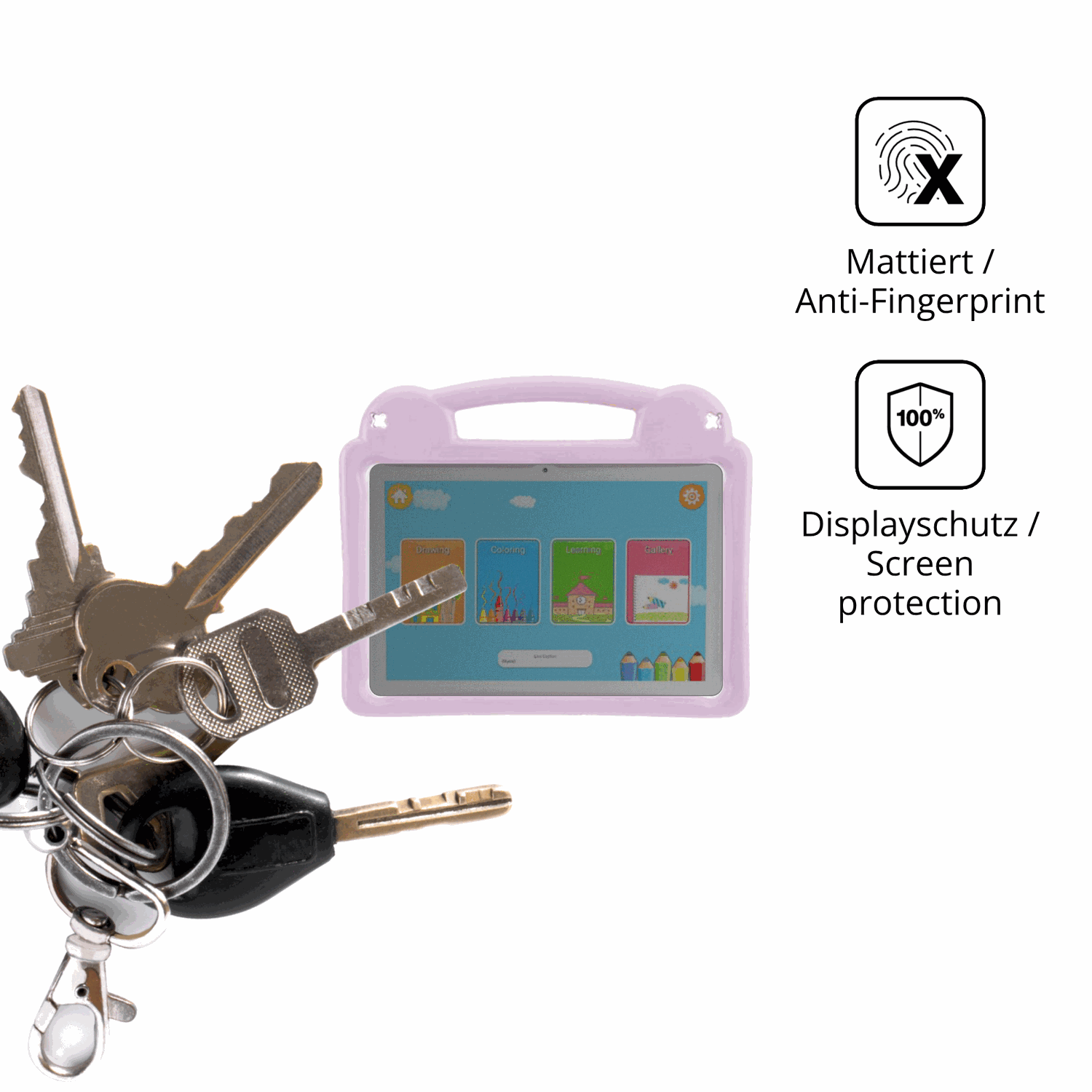 dipos Displayschutz für LETGOSPT Kids Tablet 10.1, mattierte Oberfläche, Blickschutzfilter und perfekter Passform