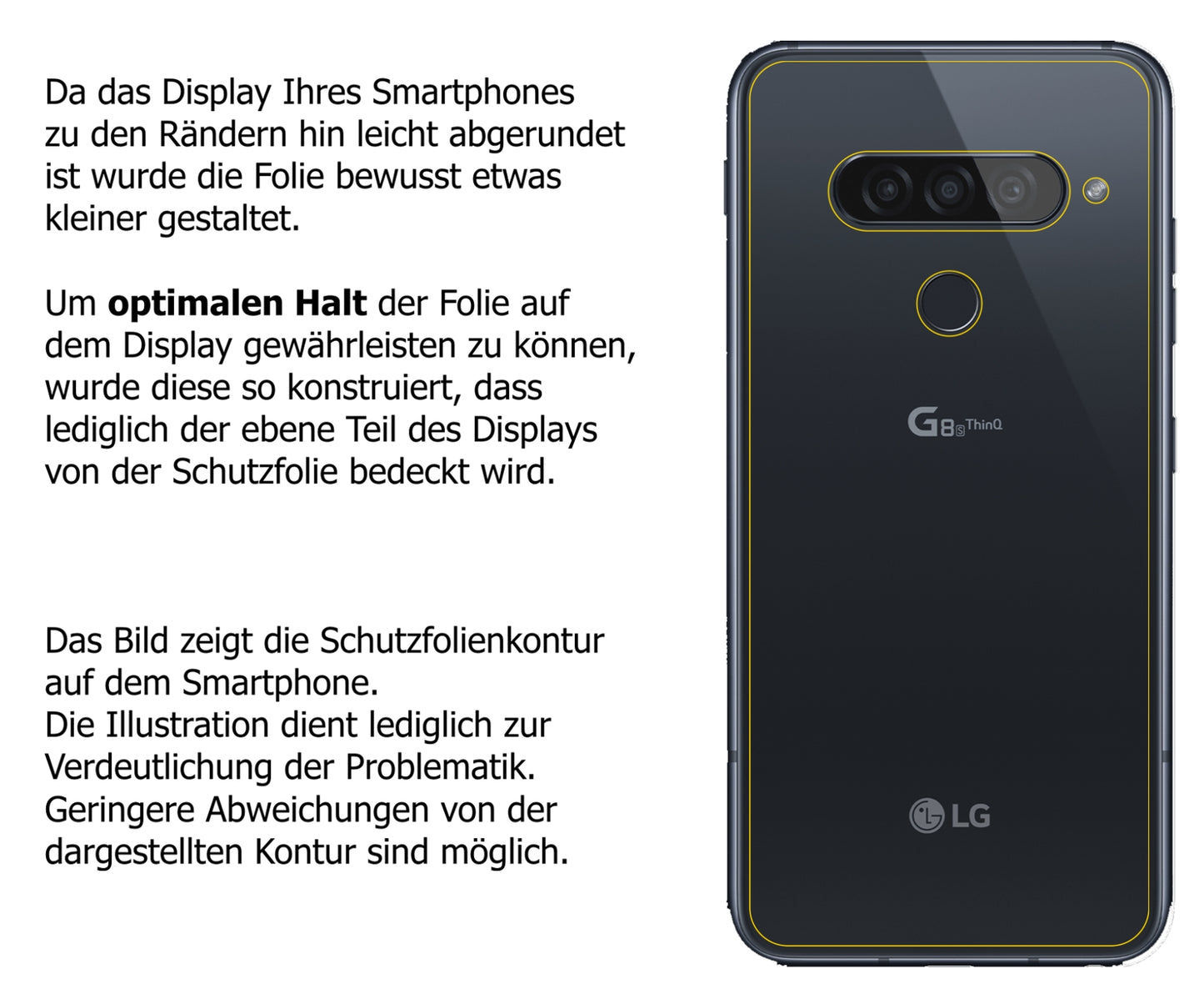 Schutzfolie mit optimaler Passform, zur Verwendung mit Hüllen geeignet