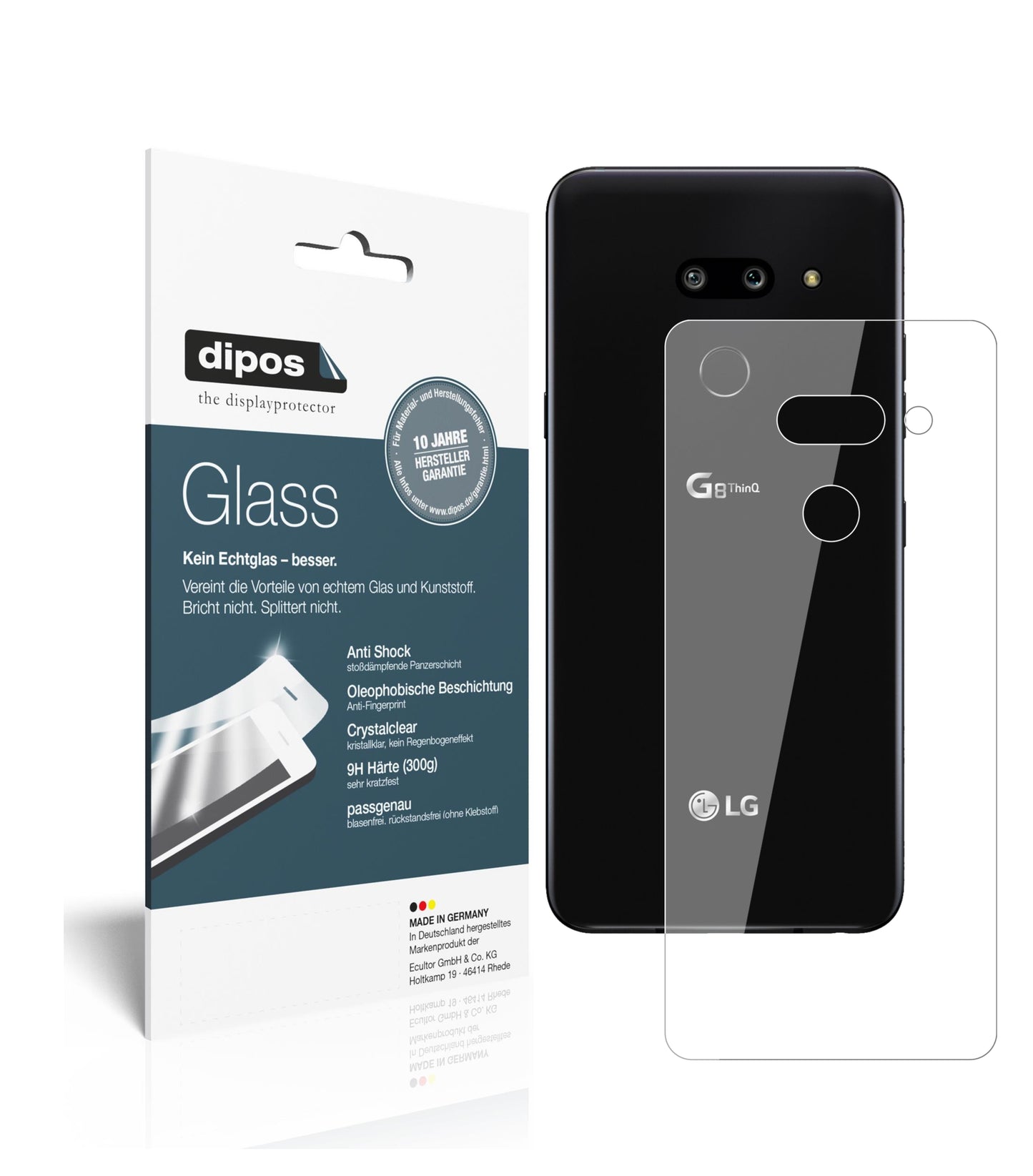 Perfekte Passform und ultimative Qualität: Unser 9H Panzerglas bietet Schutz für LG-G8 ThinQ Rückseite