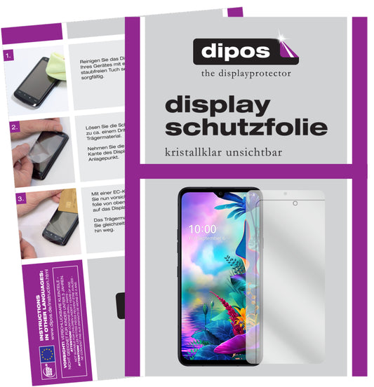 Klare Displayschutzfolie von dipos passend für LG V50s ThinQ, präziser Zuschnitt und blasenfrei montiert