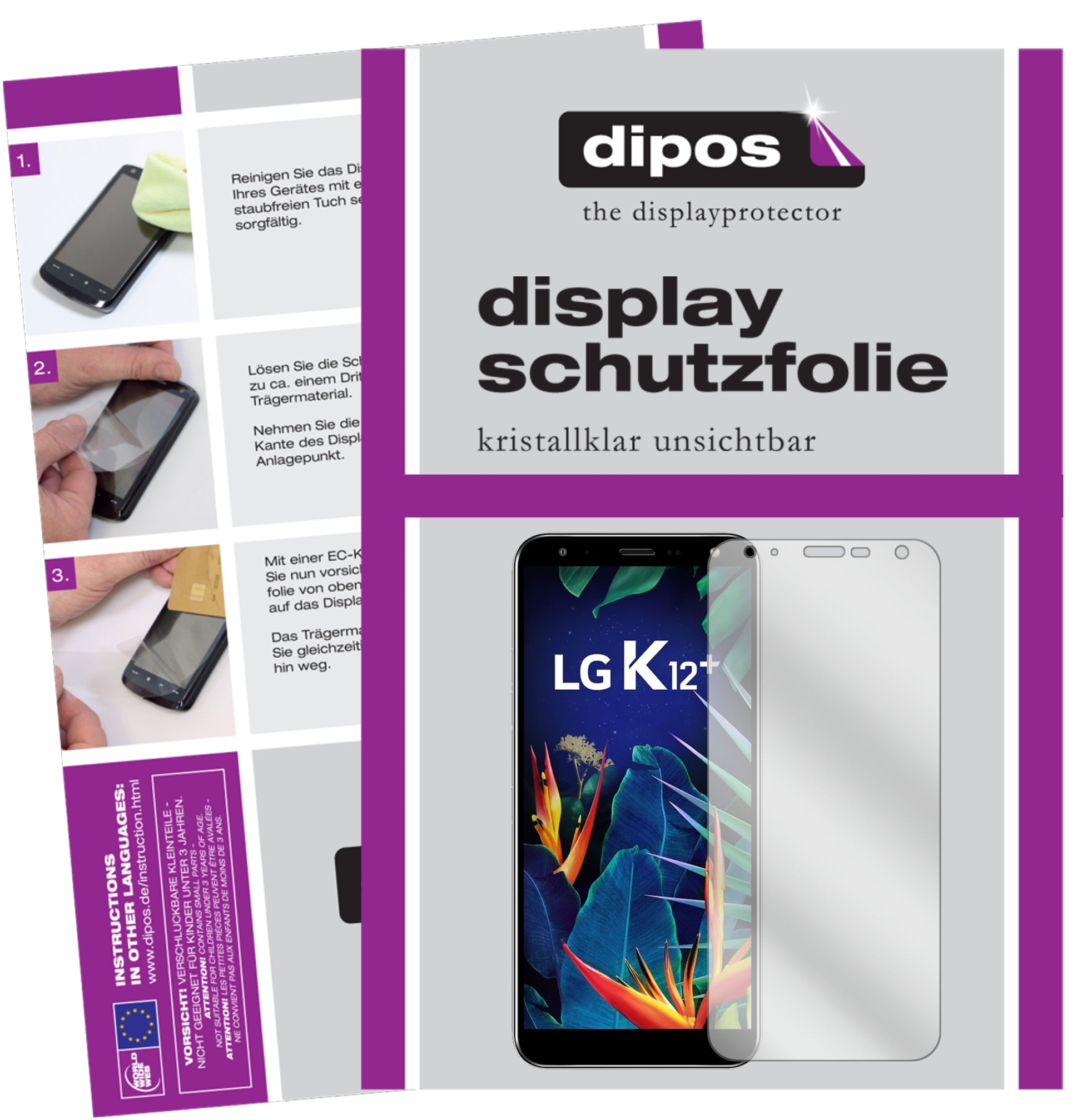 Kristallklare, dünne Schutzfolie: Kratzfest & passgenau für LG-K12 Plus