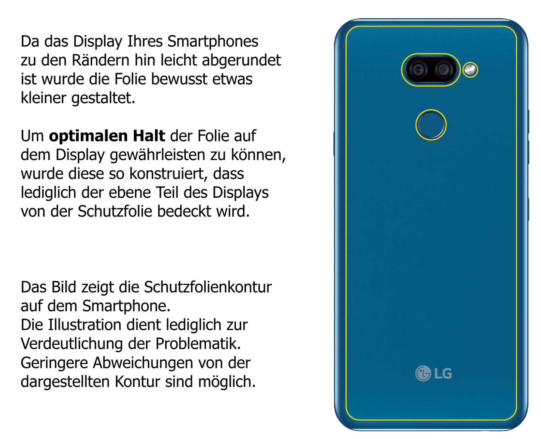 dipos Displayschutz für LG K40s Rückseite, transparente Oberfläche, perfekte Passform auch für die Rundungen