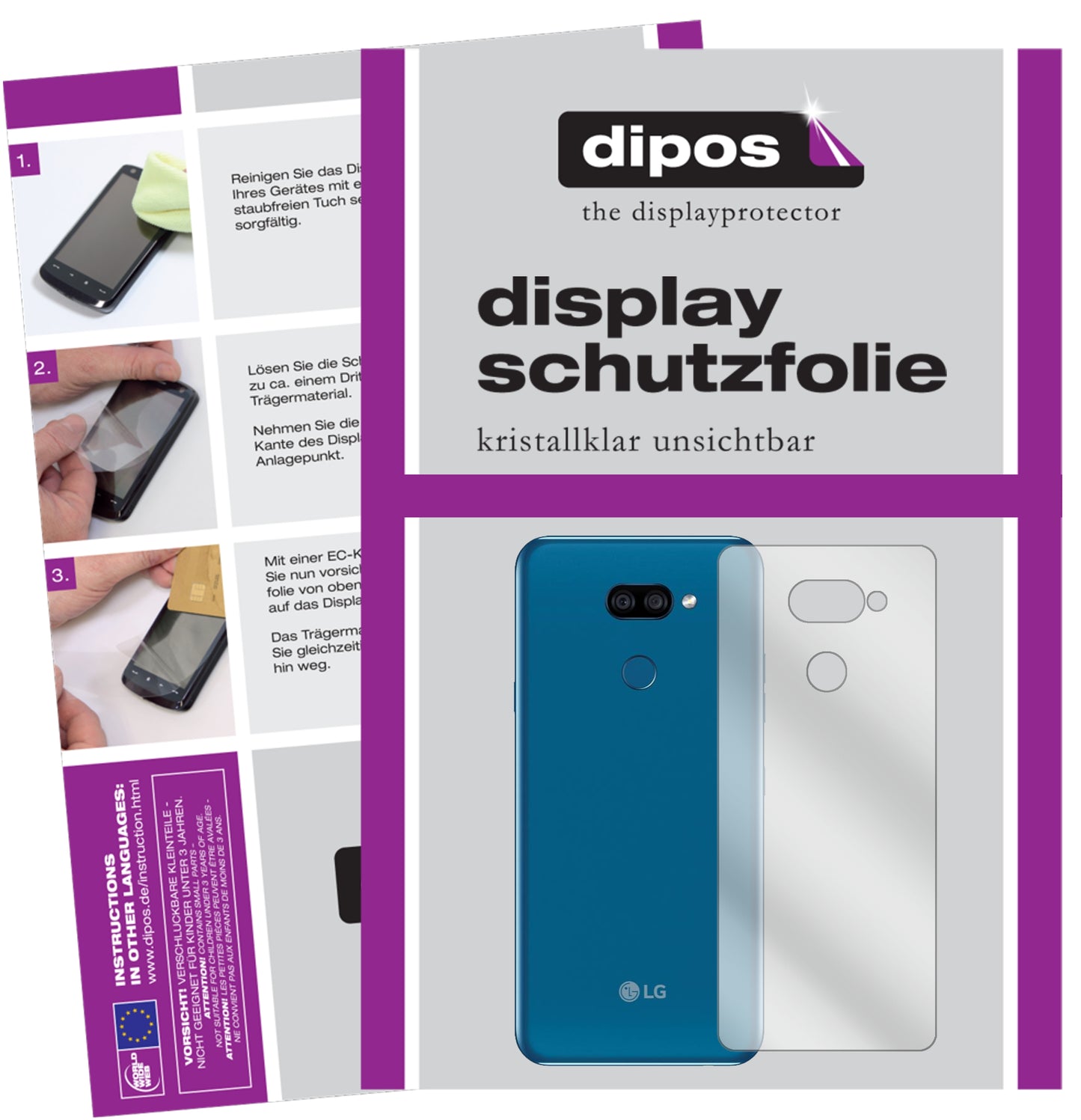 Kristallklare, dünne Schutzfolie: Kratzfest & passgenau für LG-K40s Rückseite